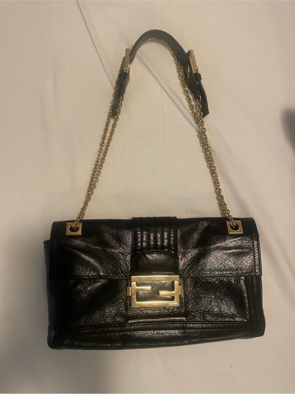 Fendi Black Leather Shoulder Bag